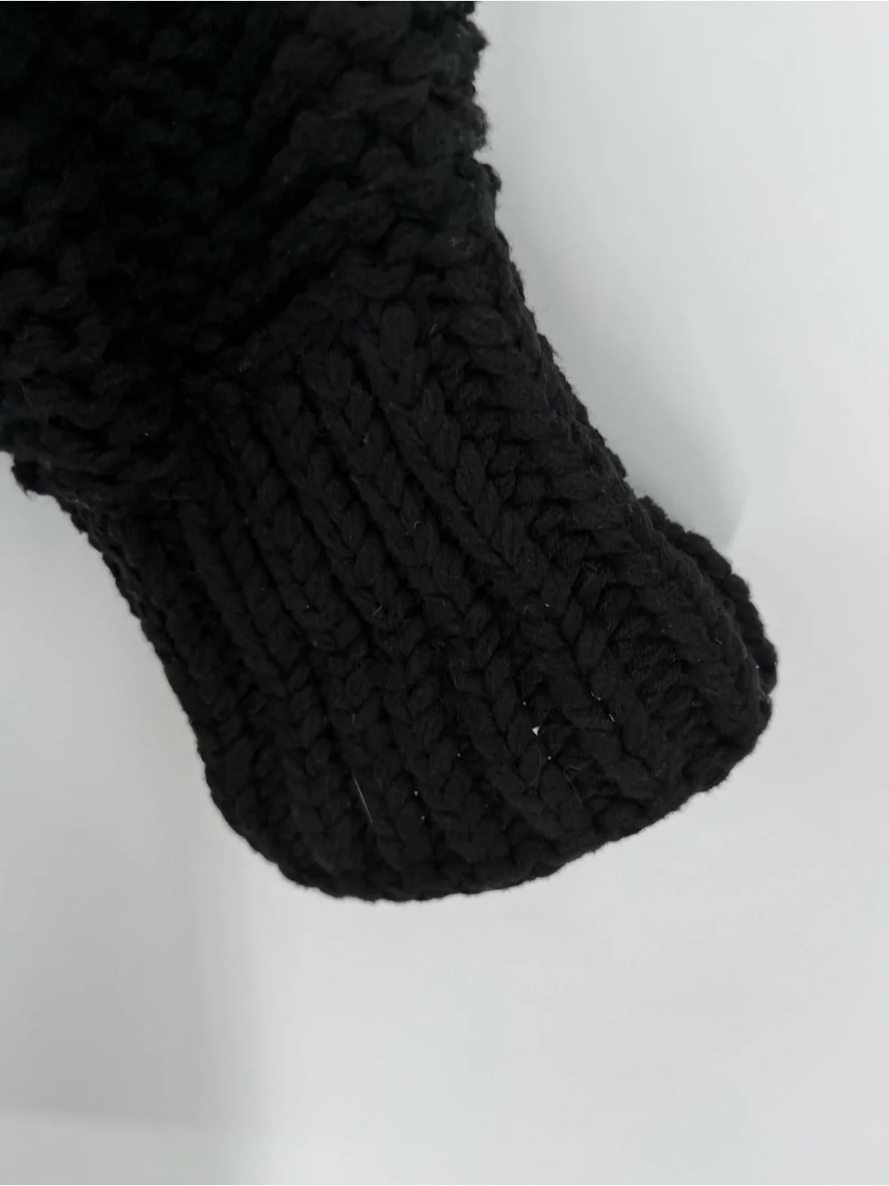 Free People Womens Sweater My Only Sunshine Size L Black Chunky Knit Mock Neck